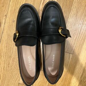Cole Haan Giana Black Leather Loafers